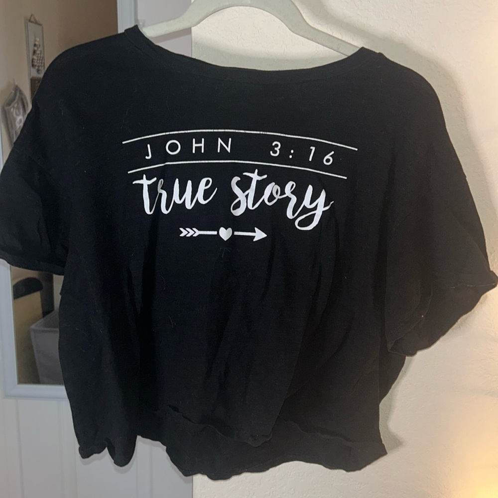 ALTER’D STATE, Short sleeve cuffed soft cotton T-shirt. True Story John 3:16